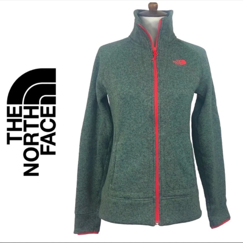 The North Face Marbled Green fleece Zip Up